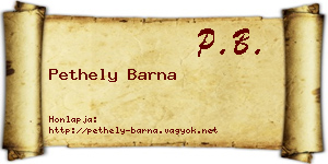 Pethely Barna névjegykártya